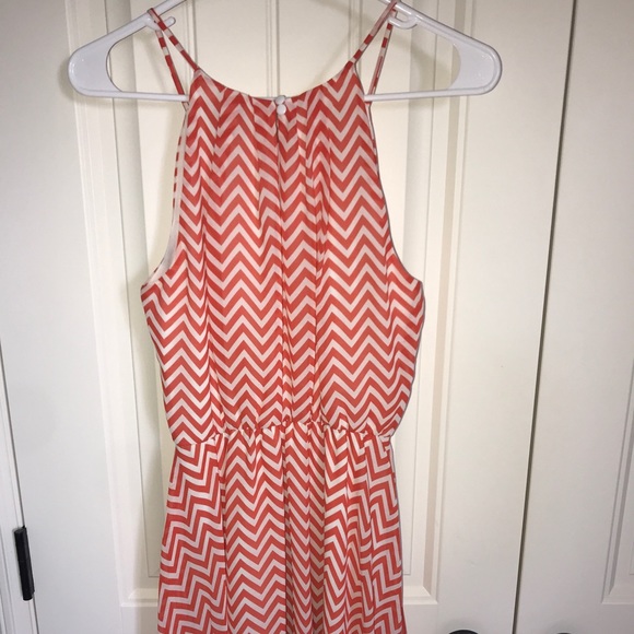 Takara Orange and White Chevron Dress - Picture 2 of 3